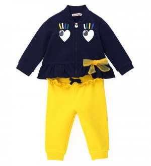 Спортивный костюм (толстовка+брюки) для маленькой девочки Original Marines. Цвет: синий