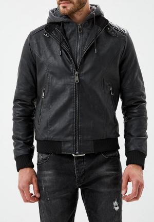 Куртка кожаная Forex. Цвет: черный
