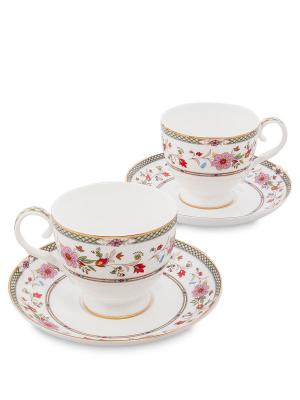 Чайный набор на 2 перс. Милано-Мариттима (Milano Marittima Pavone) Pavone. Цвет: белый, золотистый, розовый