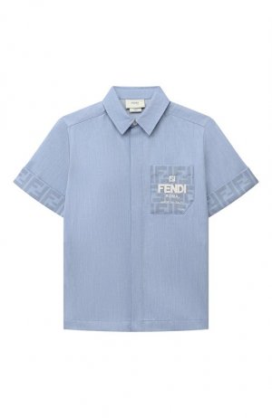 Хлопковая рубашка Fendi. Цвет: голубой