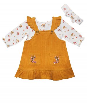 Вельветовый джемпер для маленьких девочек с рубашкой и повязкой на голову, комплект из 3 предметов Blueberi Boulevard