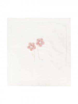 Одеяло с цветочной аппликацией Il Gufo. Цвет: белый