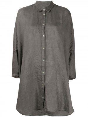 Рубашка-туника на пуговицах 120% Lino. Цвет: серый