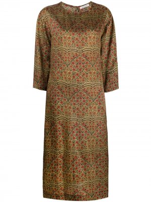 Платье миди Rainha с цветочным принтом Masscob. Цвет: зеленый