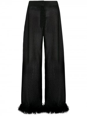 Прозрачные укороченные брюки Silvia Astore. Цвет: черный