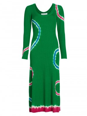 Трикотажное платье макси с принтом тай-дай , зеленый Prabal Gurung