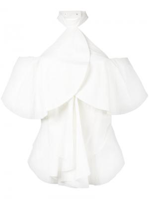 Блузка с открытыми плечами Kitx. Цвет: белый