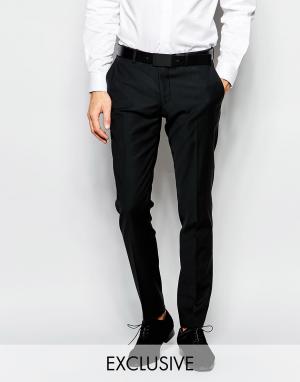 Эластичные брюки скинни эксклюзивно для Number Eight Savile Row. Цвет: черный