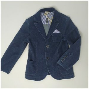 Пиджак для мальчика джинсовый размер 122 Италия. Цвет: синий