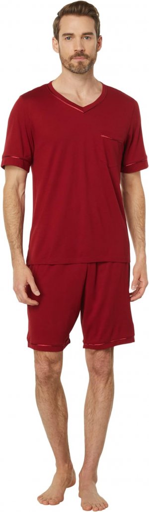 Мужская короткая пижама из смеси хлопка и модала , цвет Sindoor Red/Sindoor Red Cosabella