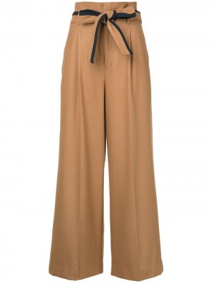 Широкие брюки с поясом Loveless. Цвет: коричневый