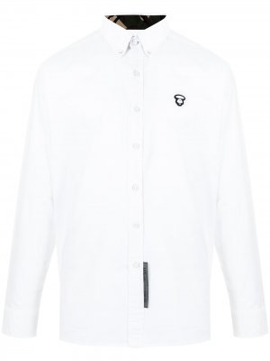 Рубашка с длинными рукавами и нашивкой-логотипом AAPE BY *A BATHING APE®. Цвет: белый