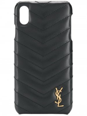 Стеганый чехол для iPhone XS Saint Laurent. Цвет: черный