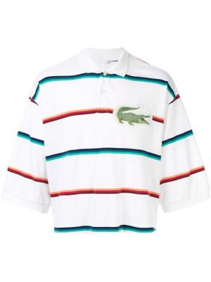 Рубашка-поло с нашивкой-крокодилом Doublet. Цвет: белый