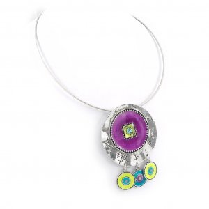 [H2394] - Пурпурно-зеленое дизайнерское ожерелье «Милуоки» NOA