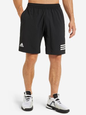 Шорты мужские Club 3-Stripe Tennis, Черный adidas. Цвет: черный
