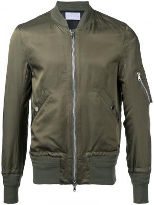 Куртка-бомбер с карманами на рукавах Estnation. Цвет: зелёный