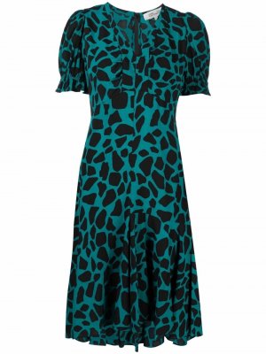 Креповое платье Alexis с анималистичным принтом DVF Diane von Furstenberg. Цвет: зеленый