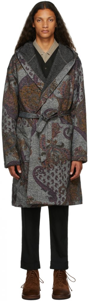 Grey & Purple Paisley Robe Engineered Garments. Цвет: cb003 grey