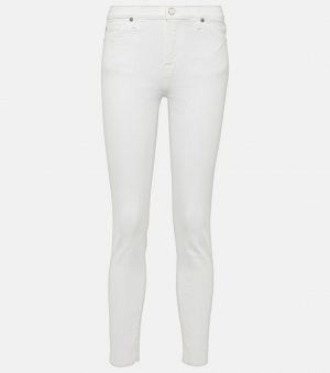 Укороченные джинсы скинни с высокой посадкой , белый 7 For All Mankind