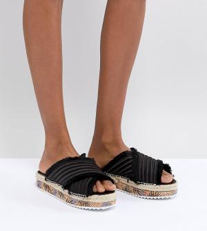 Черные атласные сандалии на платформе Adiva-Черный SixtySeven