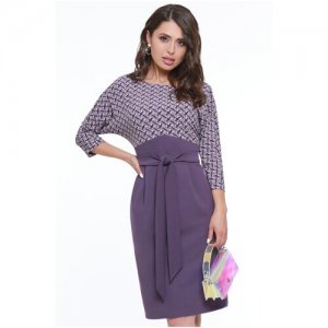 Платье женское Идеальное решение 52р-р(52-54размерный ряд) сиреневый / Офисное/ Деловое/ Вечернее/ Классическое DStrend. Цвет: фиолетовый