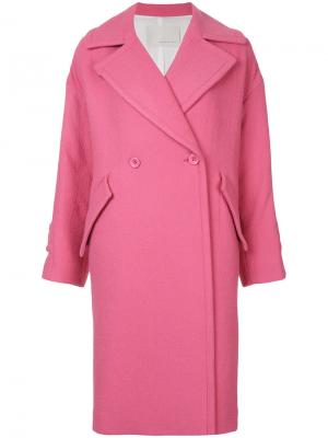Двубортное пальто Estnation. Цвет: розовый и фиолетовый