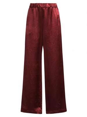 Атласные брюки без застежки, красный Max Mara Leisure