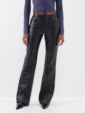 Расклешенные кожаные брюки lios , черный Acne Studios