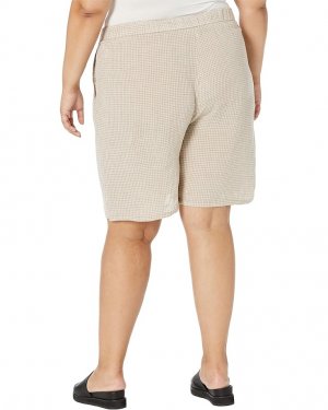 Шорты Midthigh Shorts with Drawstring in Puckered Organic Linen, цвет Pebble Eileen Fisher