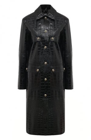 Пальто из экокожи Versace Jeans Couture. Цвет: чёрный