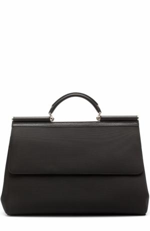 Текстильная дорожная сумка Sicily с плечевым ремнем Dolce & Gabbana. Цвет: черный