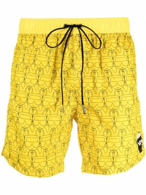 Плавки-шорты Karlito с логотипом Karl Lagerfeld. Цвет: желтый