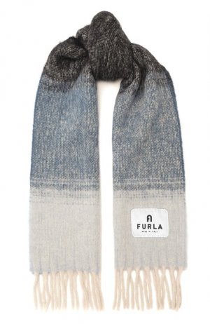 Шерстяной шарф Furla. Цвет: голубой