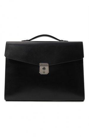 Кожаный портфель Santoni. Цвет: чёрный