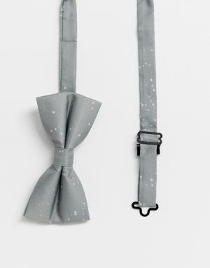 Серый выбеленный сатиновый галстук-бабочка Wedding Religion