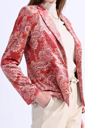 Бархатный пиджак с принтом , красный Molly Bracken