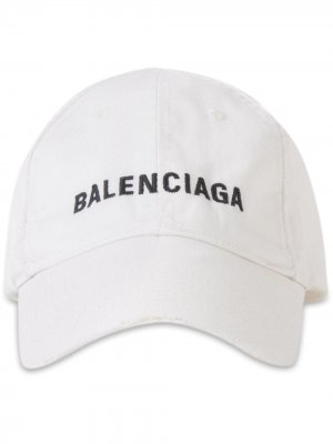 Кепка с контрастным логотипом Balenciaga. Цвет: белый