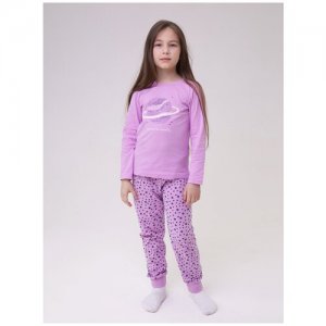 2931271 Пижама: Джемпер, брюки Планеты, LIZA VOLKOVA, цвет сиреневый, размер 140. Цвет: фиолетовый