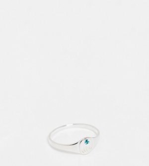 Кольцо из стерлингового серебра с искусственным голубым цирконием для рожденных в декабре -Серебряный Kingsley Ryan