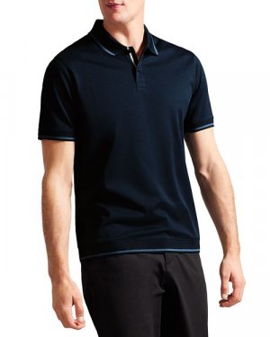Текстурированная рубашка-поло с короткими рукавами , цвет Blue Ted Baker