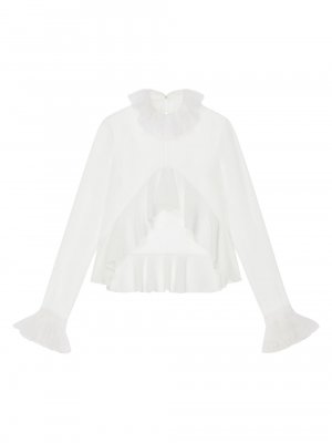 Блузка из органзы с оборками , белый Givenchy