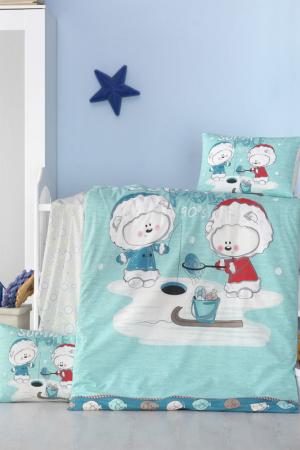 Baby Quilt Cover Set Victoria. Цвет: mint, red, white, grey