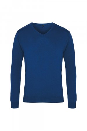 Вязаный свитер с V-образным вырезом , синий Premier