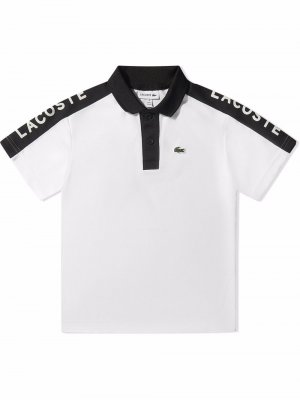 Logo-stripe short-sleeve polo shirt Lacoste Kids. Цвет: белый