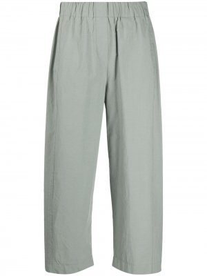 Укороченные брюки с эластичным поясом Alysi. Цвет: зеленый