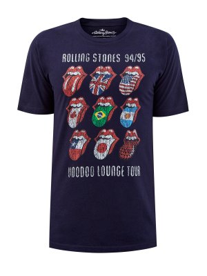 Футболка из джерси с культовым принтом Rolling Stones® MC2 SAINT BARTH. Цвет: черный