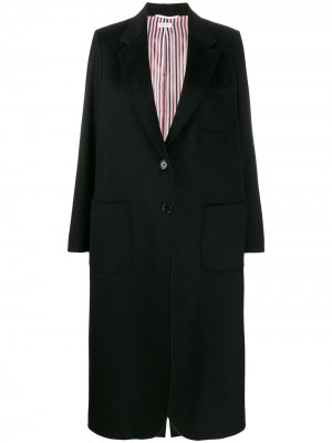 Удлиненное пальто Thom Browne. Цвет: черный