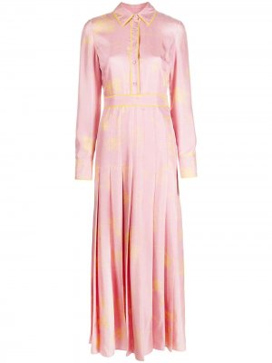 Длинное платье Scorci Fiorentini с принтом Emilio Pucci. Цвет: розовый