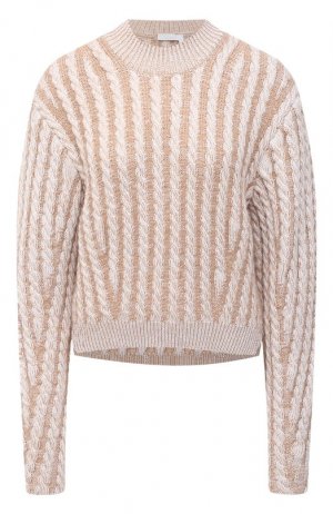 Шерстяной пуловер Chloé. Цвет: бежевый